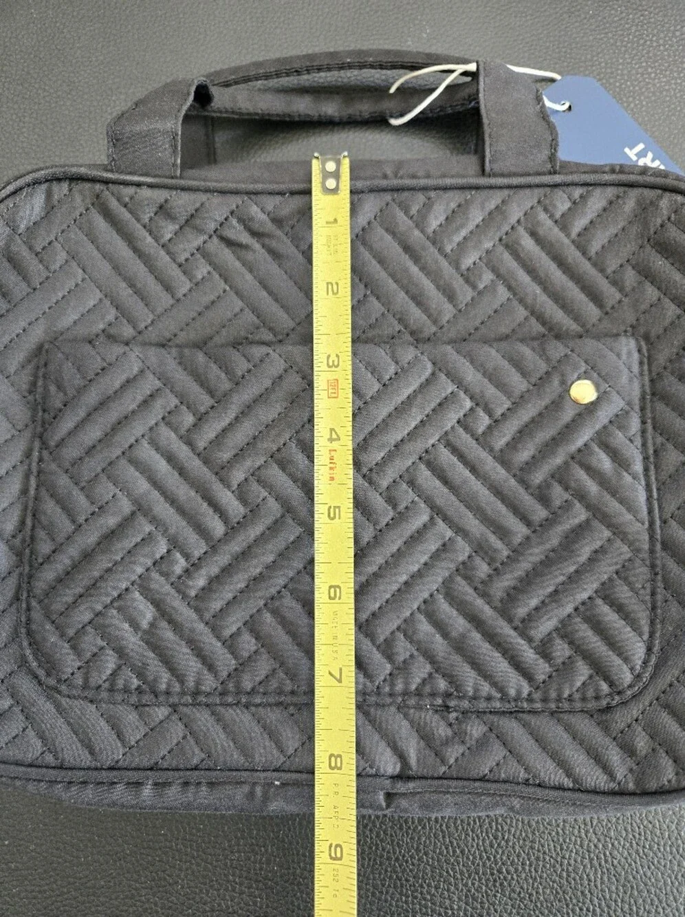 BAGSMART Quilted Black Travel Cosmetic Case with Front Pocket